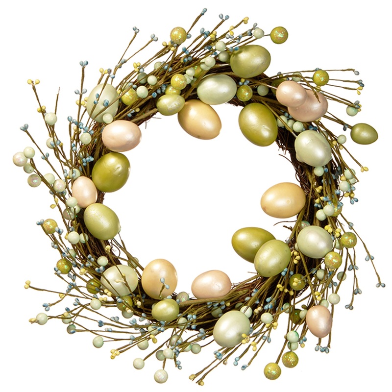 20 in. Easter Wreath Decorated With Eggs