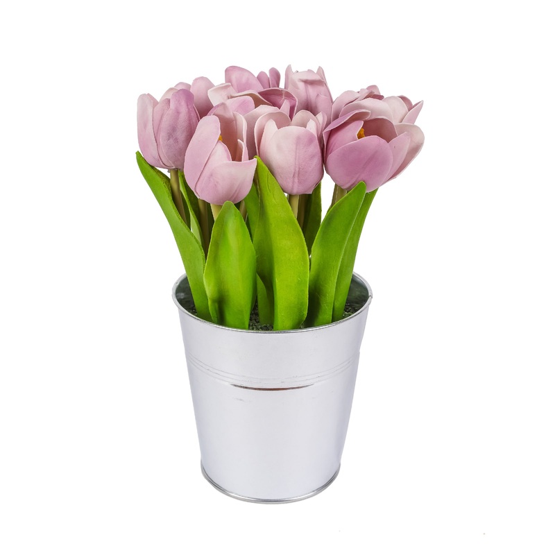 9 in. Spring Mauve Tulip Bouquet