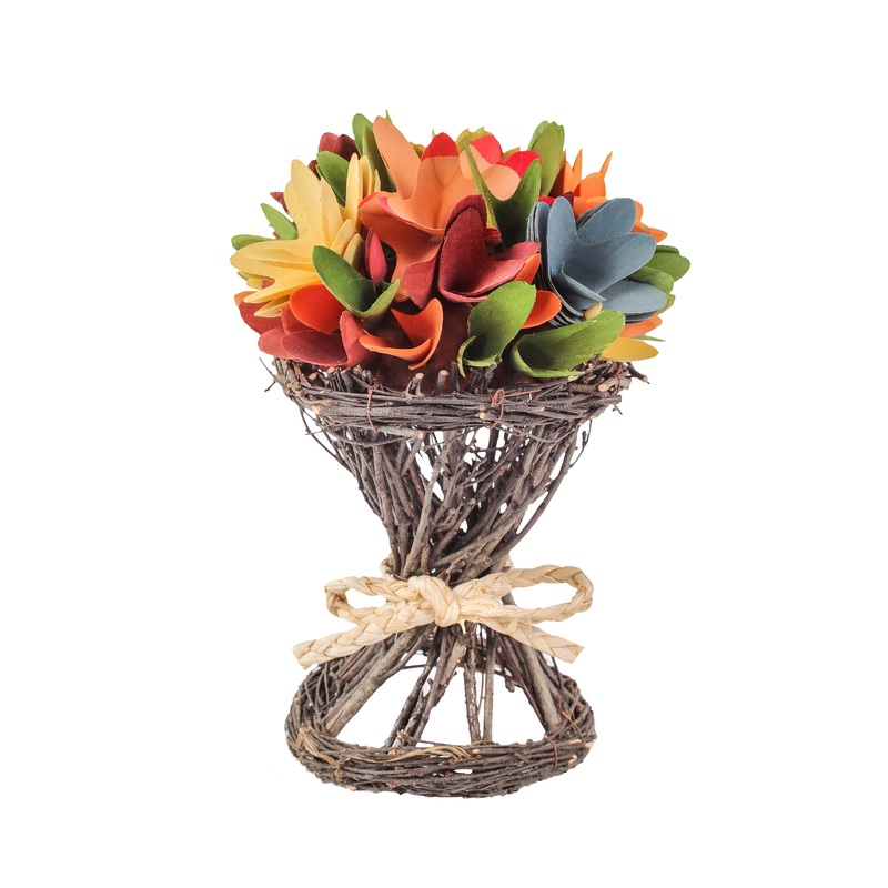 9 in. Spring Multicolor Floral Bouquet