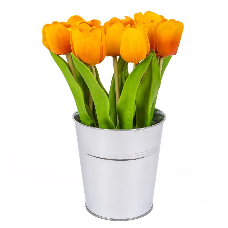 9 in. Spring Orange Tulip Bouquet