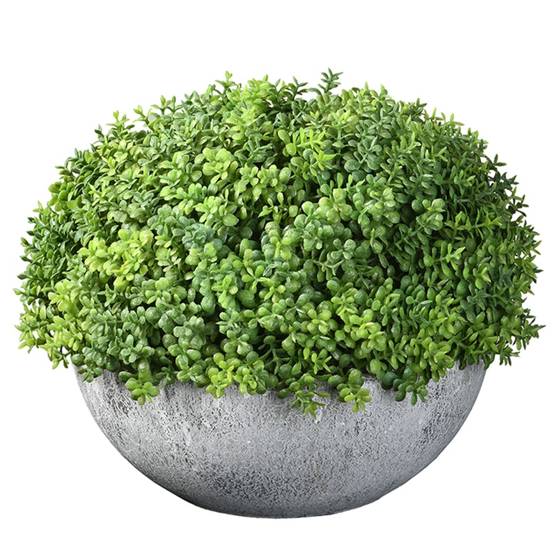 11 in. Globe Topiary in a Distressed Pot Base