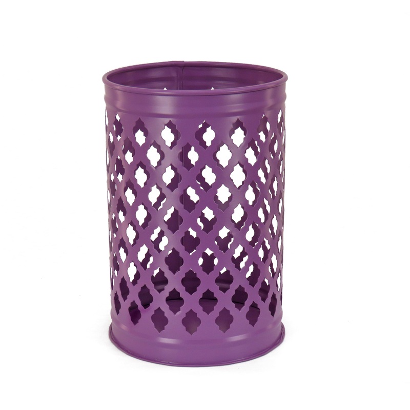 12 in. Modern Design and Finish Dusty Lavender Outdoor Lantern Candleholder