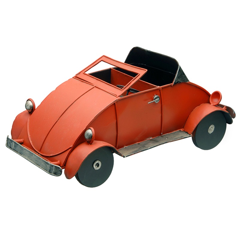 17 in. Spring Steel Metal Red Car Table Decoration