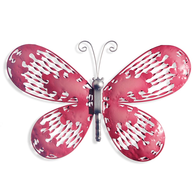 18 in. Pink Butterfly Wall Decoration