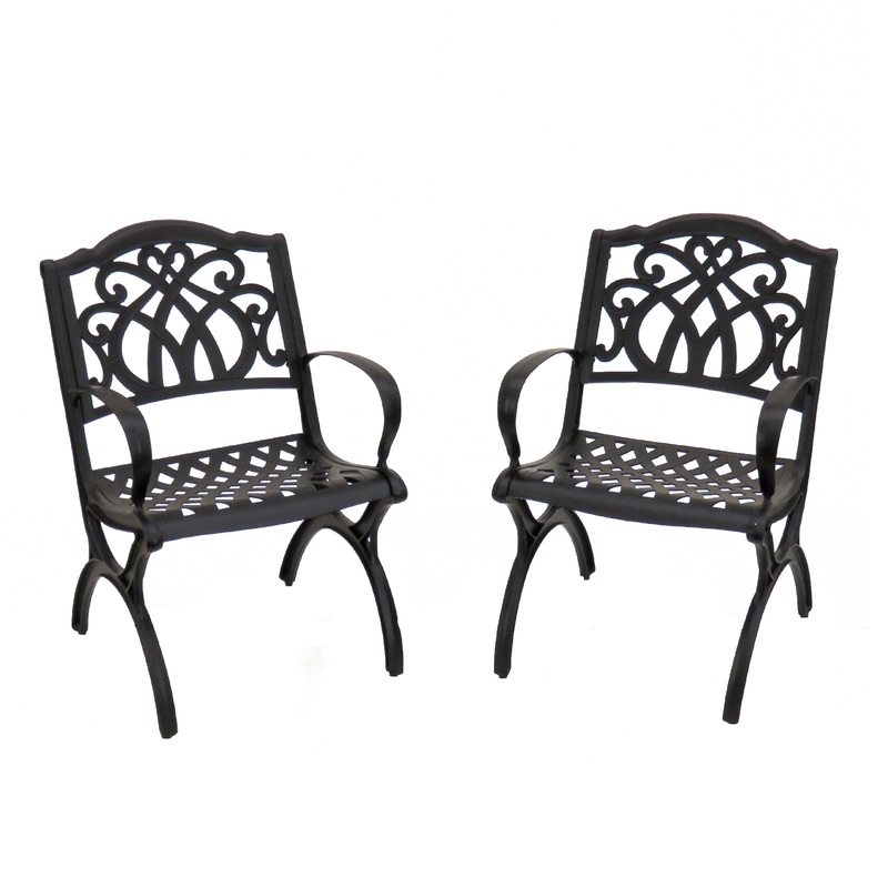 24x26x36 in. Leeds Aluminum Circle All Weather Chairs, Set of 2, Leeds Collection