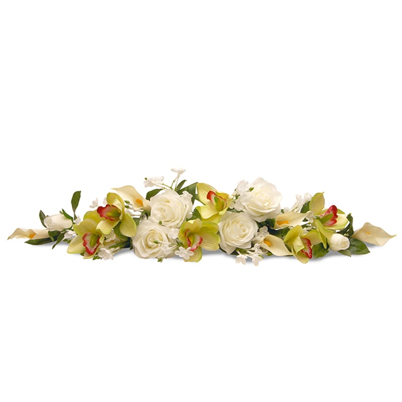 28 in. Spring Table Decoration with Roses, Lilies, Berry Clusters, Leafy Greens