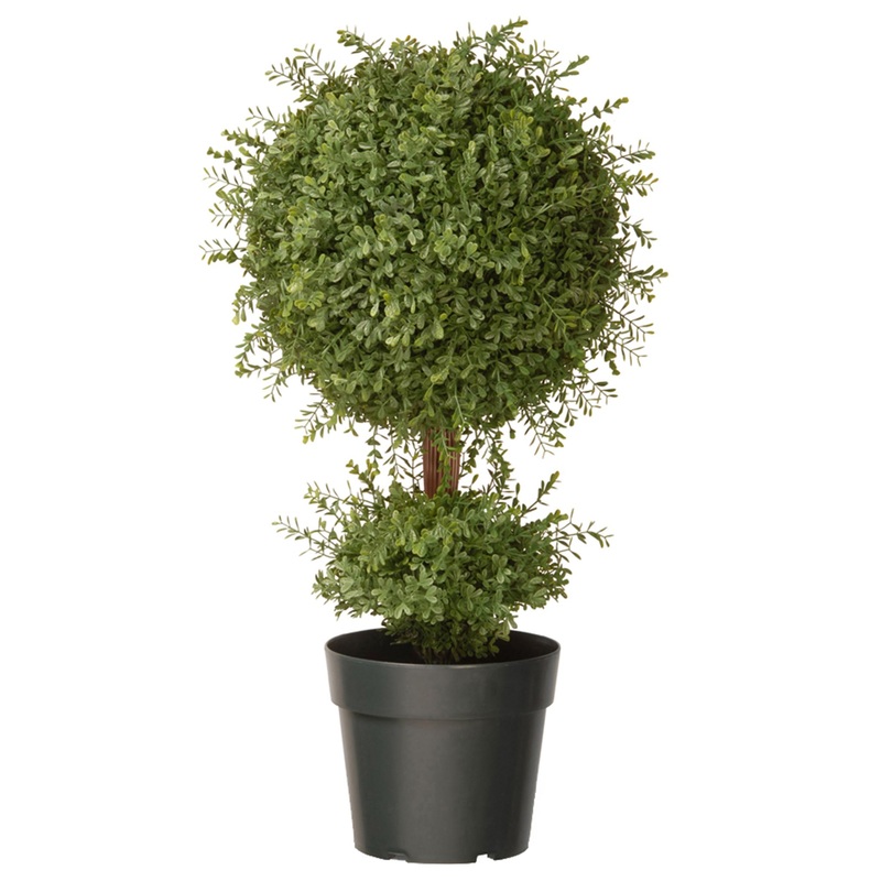 30 in. Mini Tea Leaf 1 Ball in Green Round Growers Pot