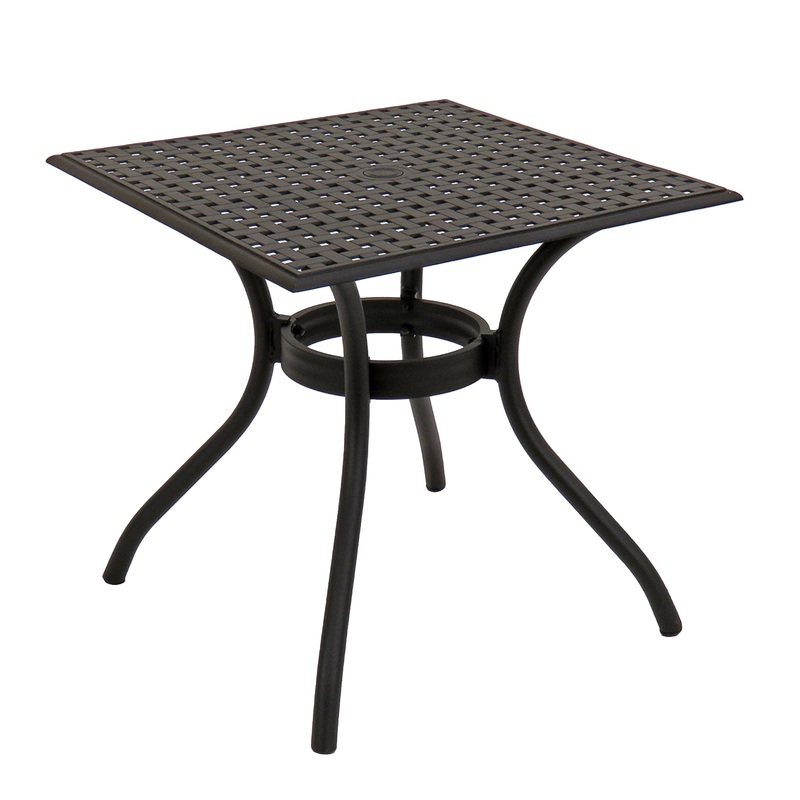 32x32x30 in. Bourton Small Space Cast Aluminum Straight Mesh All-Weather Dining Table, Seats 4, Bourton Collection