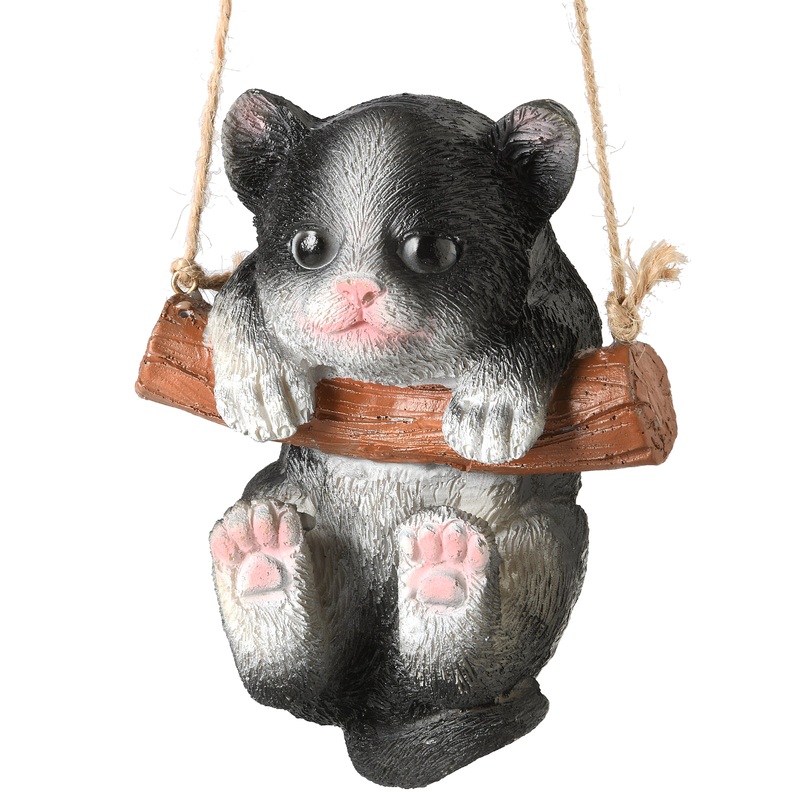 5 in. Black and White Kitten Hanging Decoration