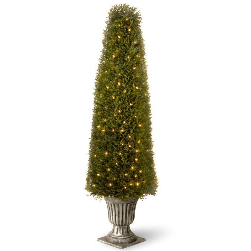 60 in. Pre-Lit Upright Juniper Topiary