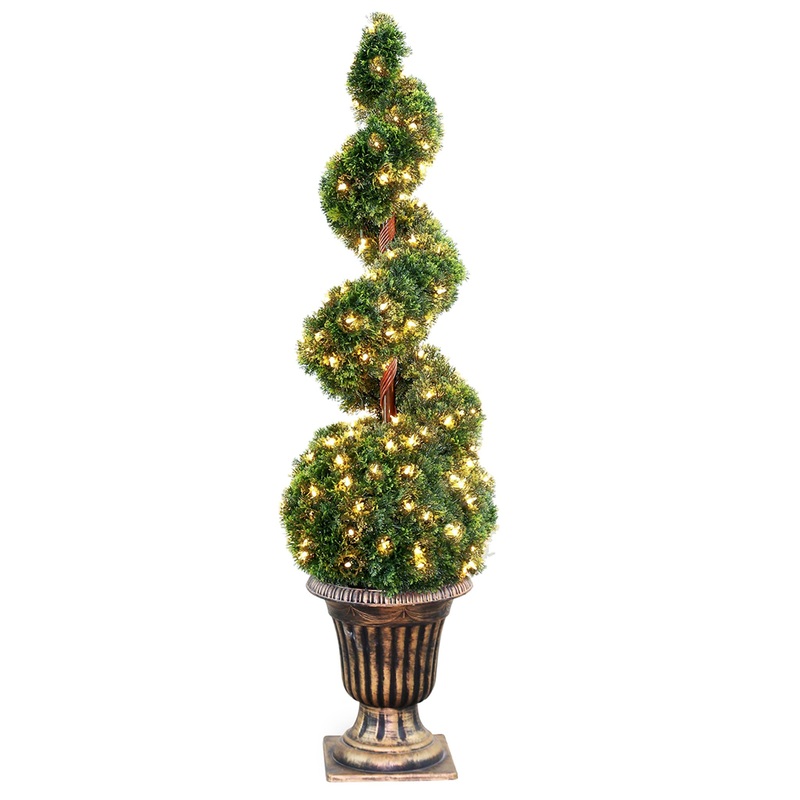 Pre-Lit 54" Artificial Cedar Spiral Tree