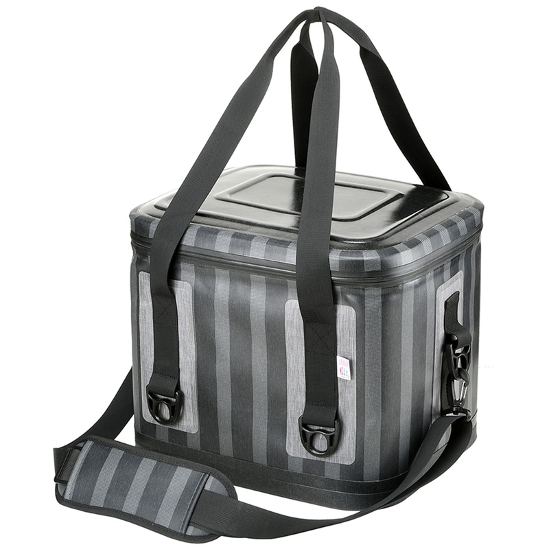 11 in. Easy Tote Soft Cooler Gray Striped