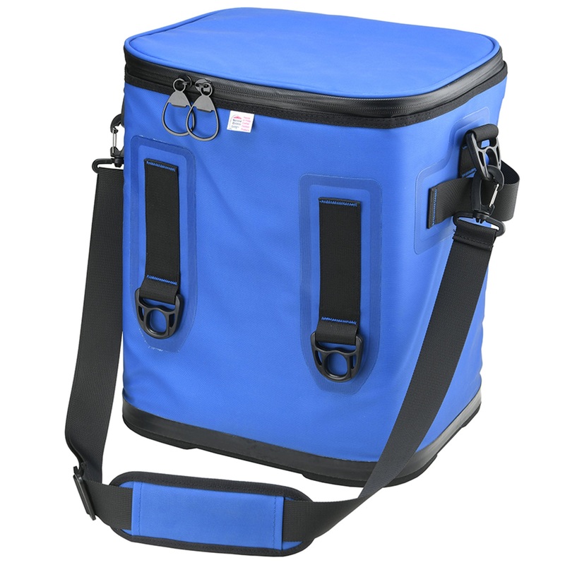 15 in. Blue Soft Cooler Tote with Black Trim