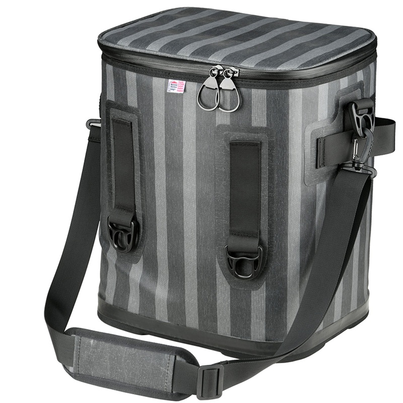 15 in. Easy Tote Soft Cooler Gray Striped