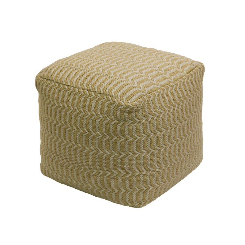 16 in. Sand Hand Woven Pouf Ottoman