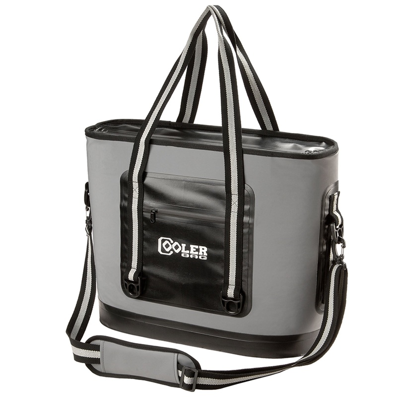 16 in. Soft Sided Cooler Bag Gray with Black Trim