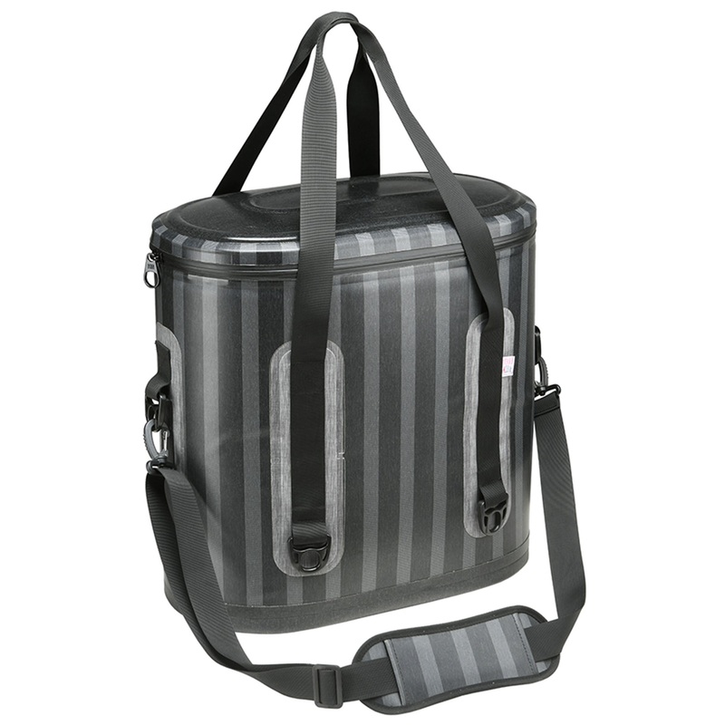 18 in. Soft Cooler Bag Gray Striped