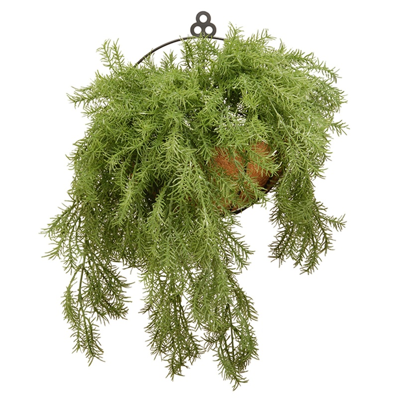 20 in. Spring Green Pine Branch Wall Basket
