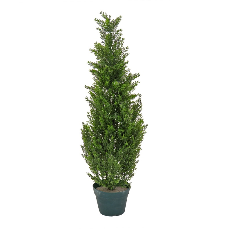 38 in. Cedar Topiary Tree in Dark Green Round Growers Pot