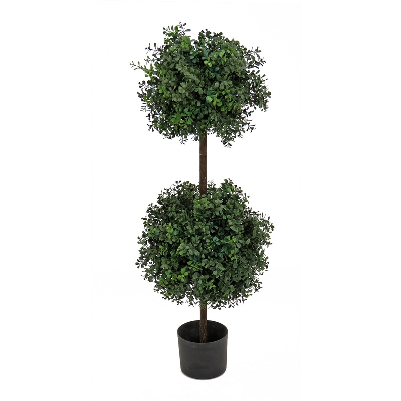 46 in. Boxwood Double Ball Topiary in Nursery Pot