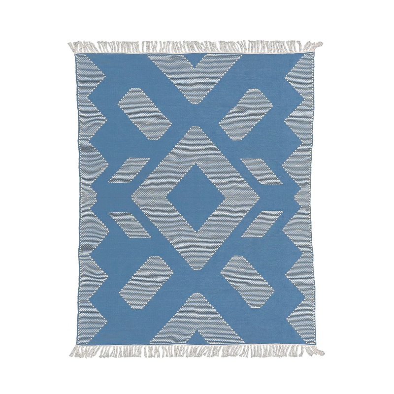 4x6 ft. Dusty Blue Hand Woven Outdoor Rug
