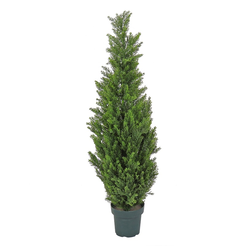 50 in. Cedar Topiary Tree in Dark Green Round Growers Pot
