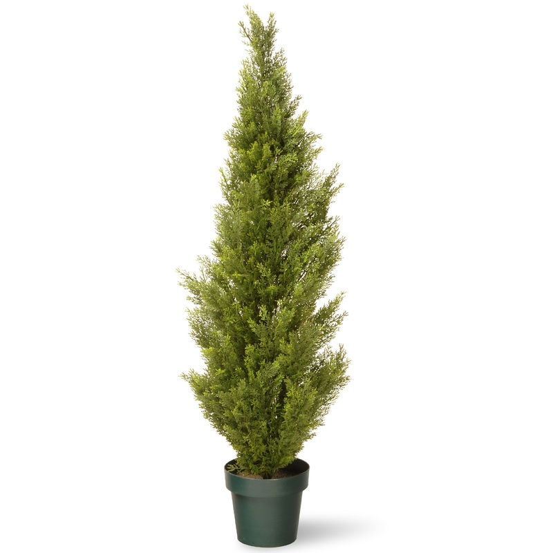 53 in. Cedar Topiary Tree in Dark Green Round Growers Pot