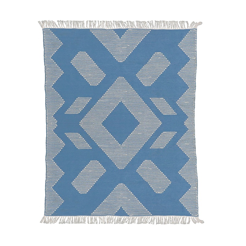 5x7 ft. Dusty Blue Hand Woven Outdoor Rug