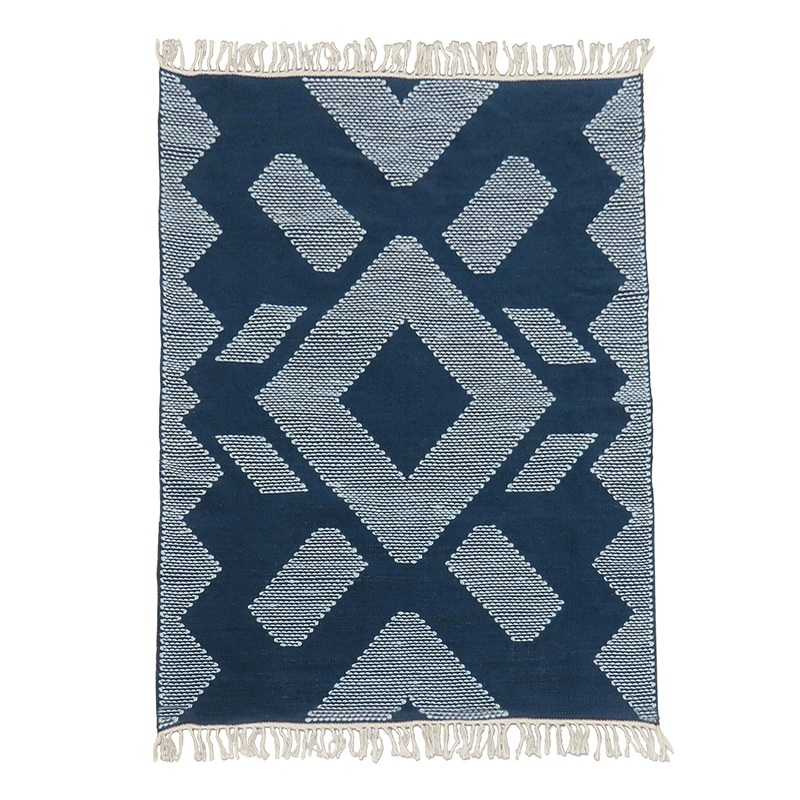 5x7 ft. Indigo Blue Hand Woven Outdoor Rug