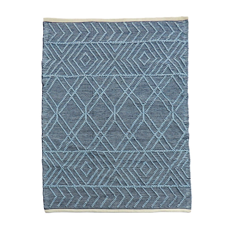 5x7 ft. Navy Blue Hand Woven Outdoor Rug