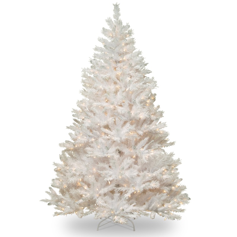 6.5 ft. Pre-Lit Winchester Pine White Tree with Clear Lights, Plug-In