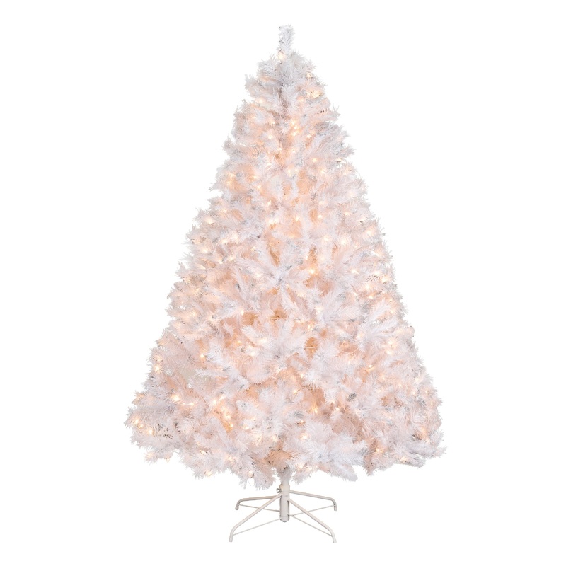 7 ft. Pre-Lit Winchester Pine White Tree with Clear Lights, Plug-In