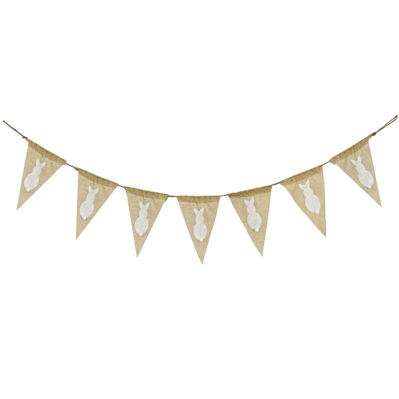 70 in. White Easter Bunny Hanging Banner Decoration