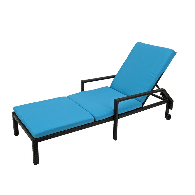 79 in. All Weather PE Wicker Chaise Lounge
