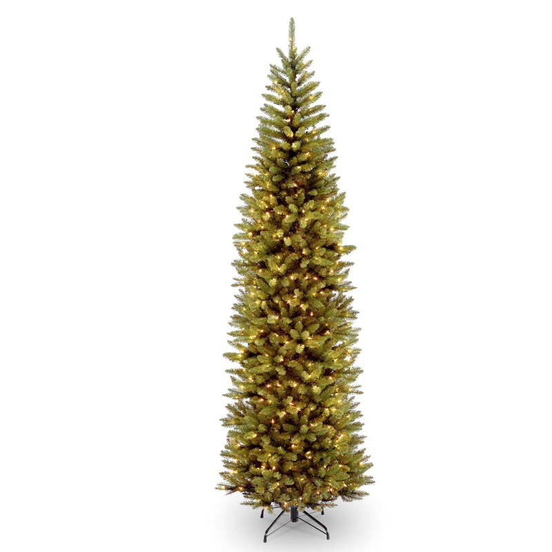 9 ft. Pre-Lit Kingswood Fir Pencil Tree with Clear Lights, Plug-In