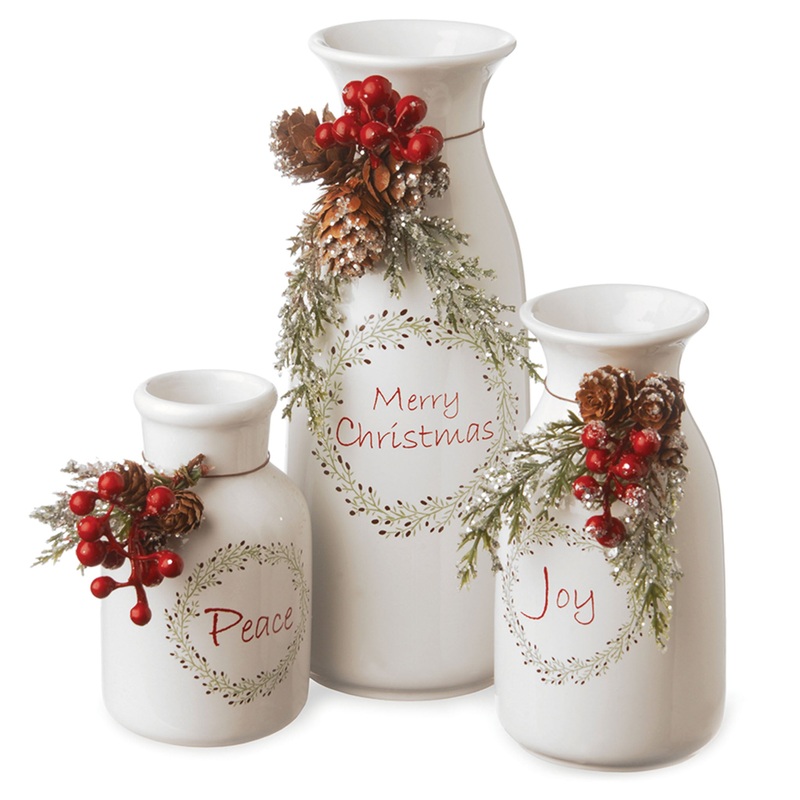 Holiday Antique Milk Bottles Set