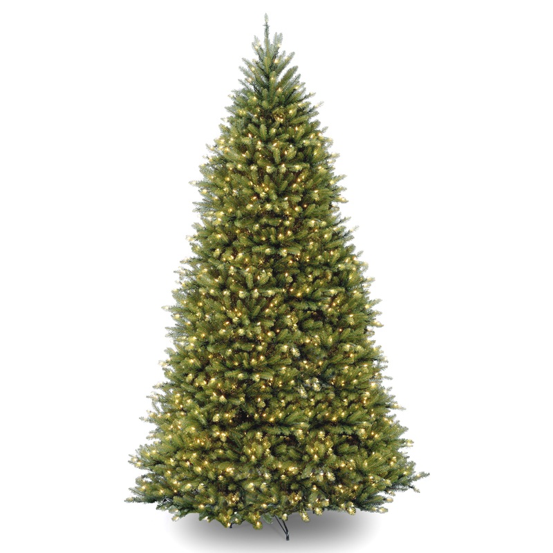 10 ft.Pre-Lit Dunhill Fir Tree with PowerConnect Dual Color LED Lights, Plug-In