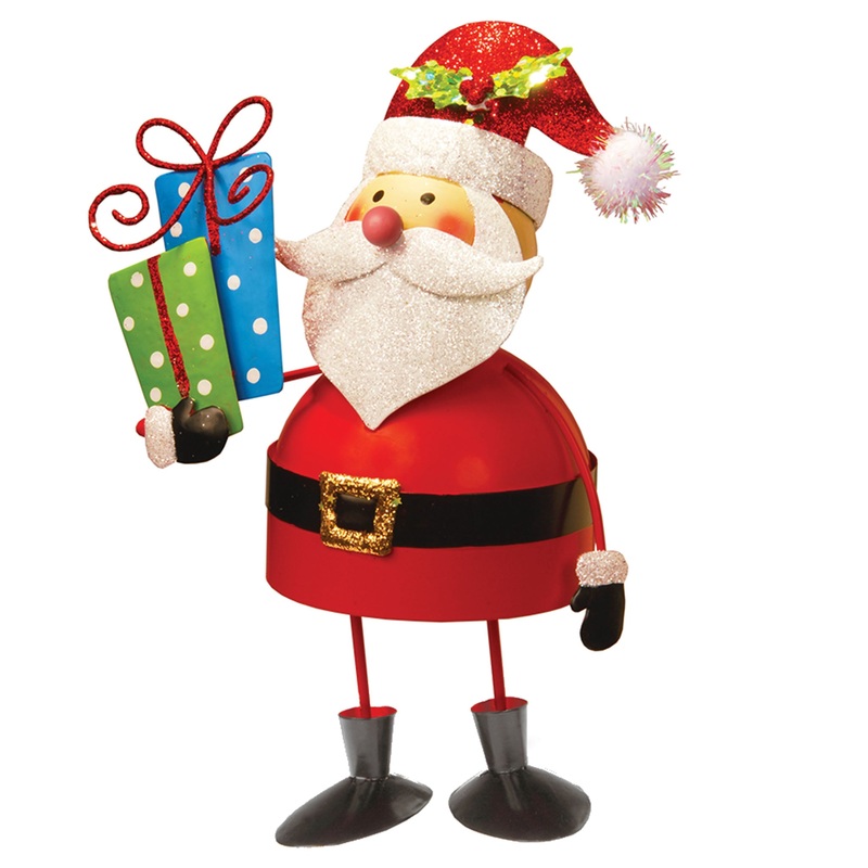 10 in. Metal Bobble Santa