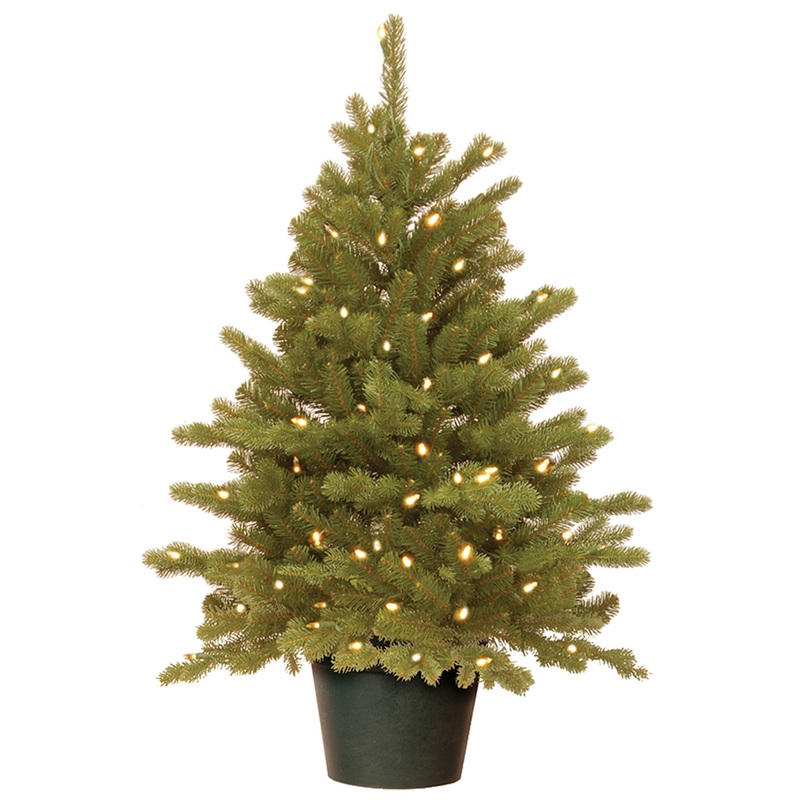 3 ft. Pre-Lit Hampton Spruce Tree with Clear Lights, Plug-In