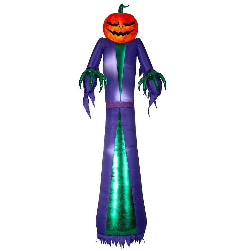 12 ft. Pre-Lit Halloween Giant Jack O Lantern Sorcerer Inflatable Decoration with LED lights