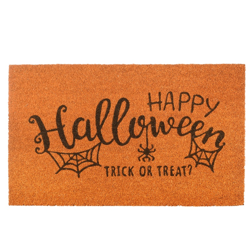 30 in. HAPPY HALLOWEEN Spider Doormat Decoration