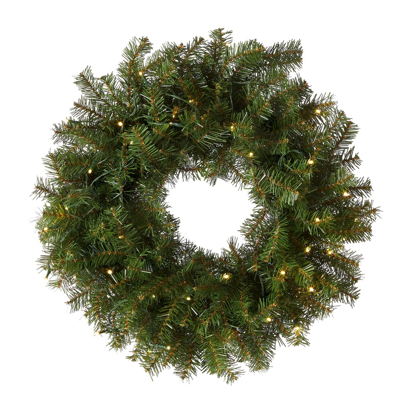 30 in. Pre-Lit Norwood Fir Wreath with LED Lights