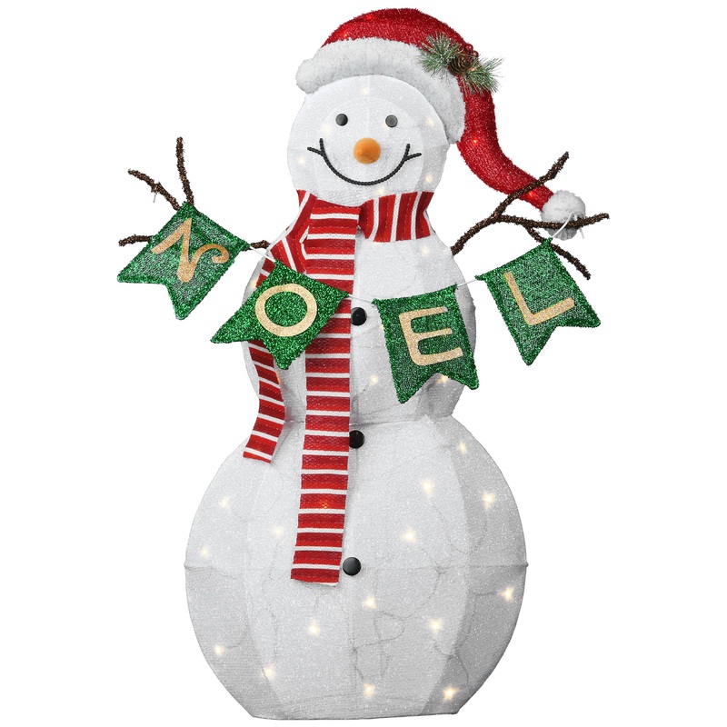 37 in. Pre-Lit Snowman with NOEL Sign