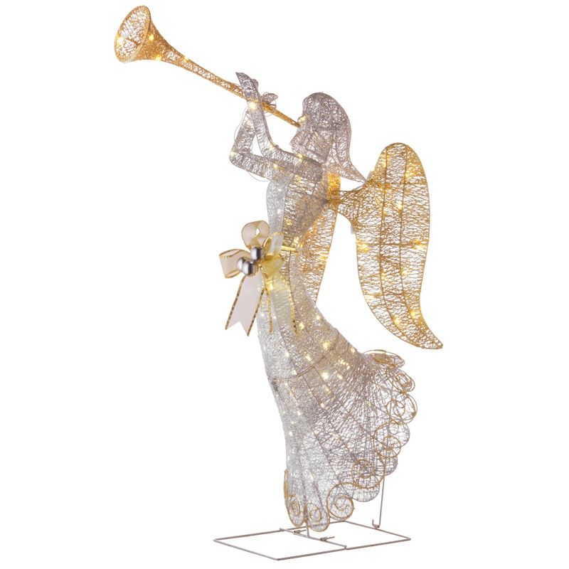 48 in. Silver Crystal Angel with LED Lights