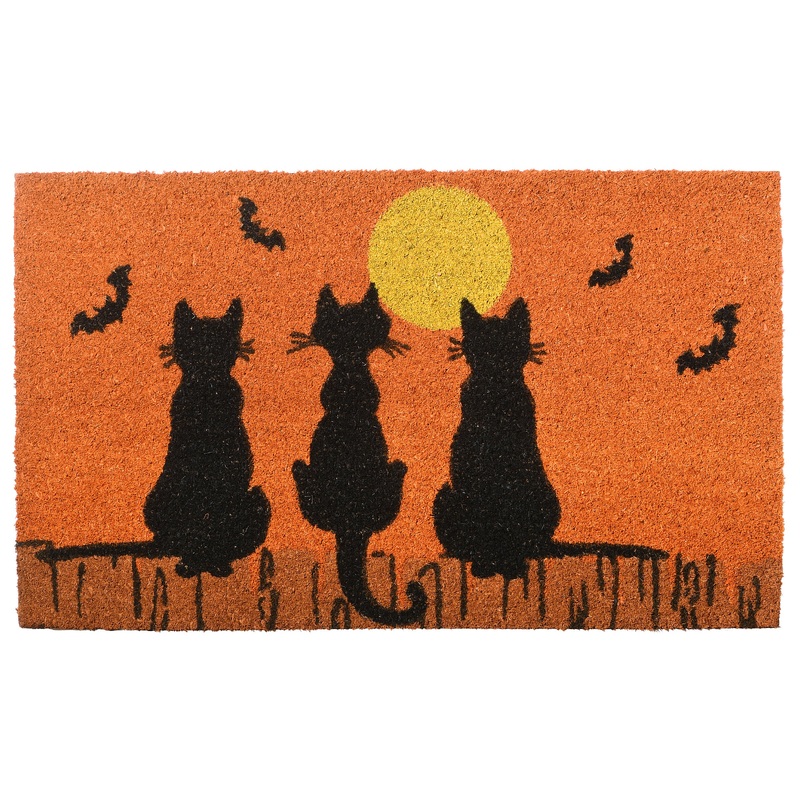 National Tree Company Three Cats Doormat Decoration, Halloween Collection, 30 Inches
