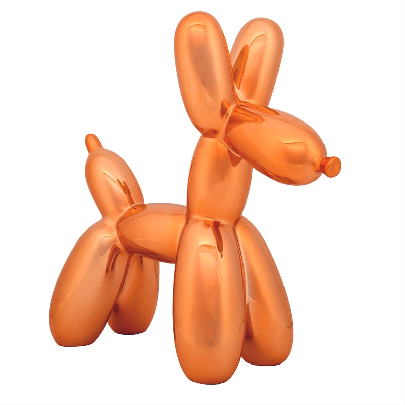 11 in. Halloween Orange Balloon Dog Figurine