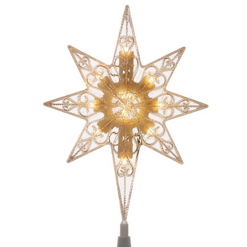 11 in. Tree Top Star with Warm White LED Lights