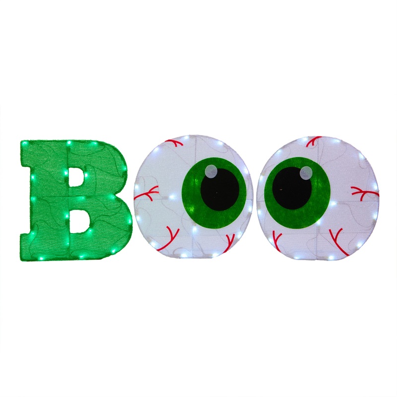 14 in. Pre-Lit BOO Sign with LED Lights, Plug-In