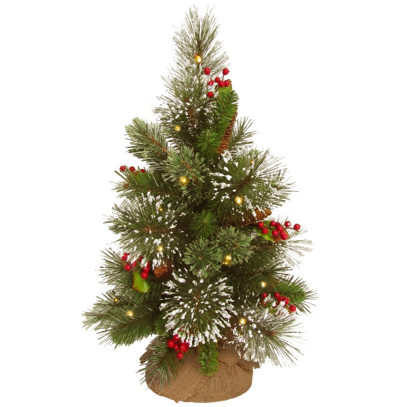 18 in.Pre-Lit Wintry Pine Tree with LED Lights