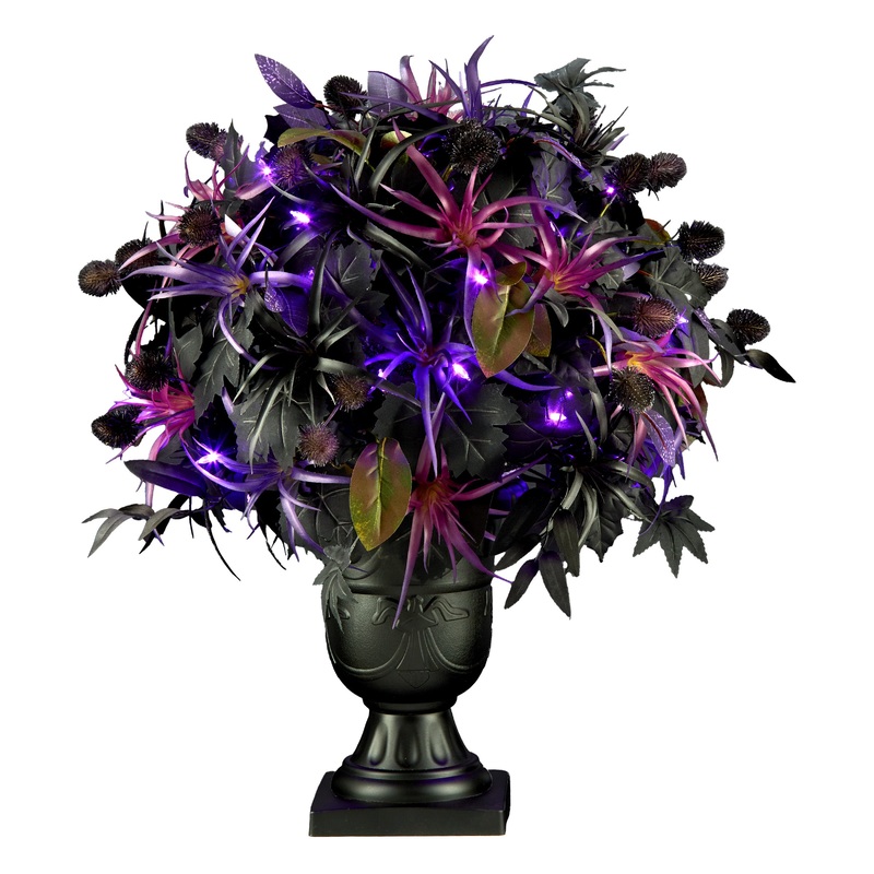 24 in. Halloween Scare in the Air Halloween Potted Plant with LED Lights
